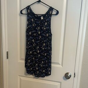 Old Navy Floral Blue Tank Top